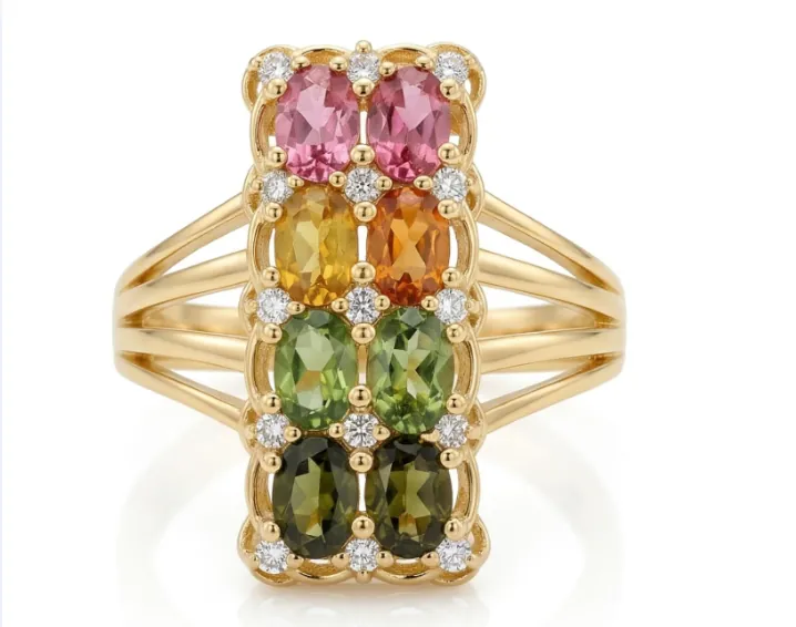 Multi Tourmaline Statement Ring