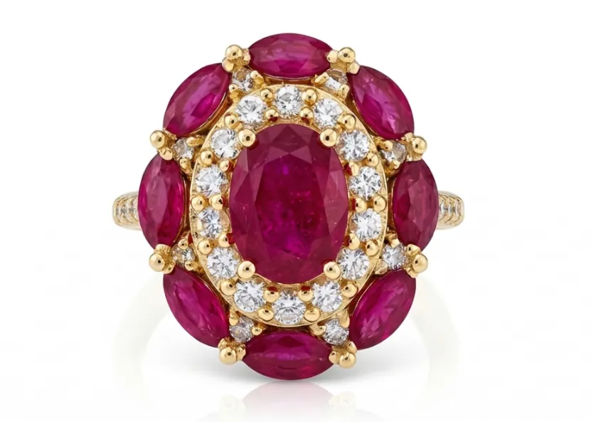 The Crimson Bloom Ring